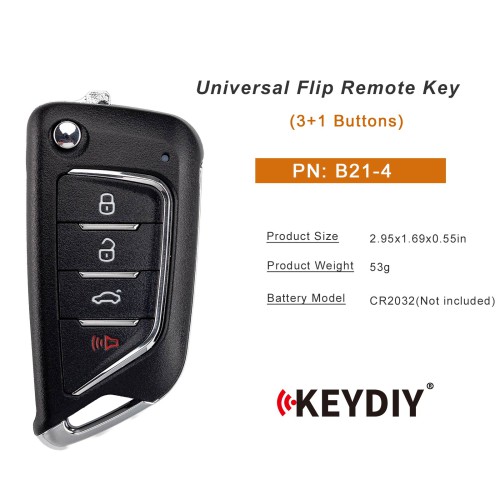 KEYDIY KD B21-4 Universal Flip Remote Key 3+1 Buttons Knife Type 5PCS