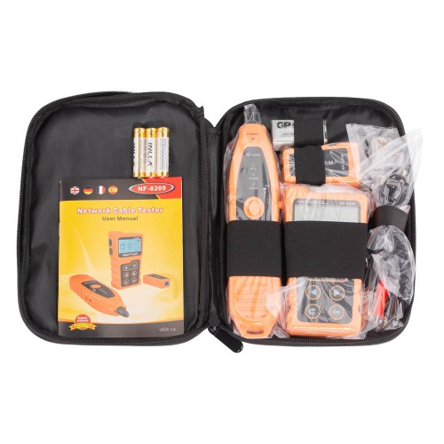 KOLSOL NF-8209 LCD Display Measure Length Lan Cable POE Wire Checker Cat5 Cat6 Lan Test Network Tool Scan Cable Wiremap Tester