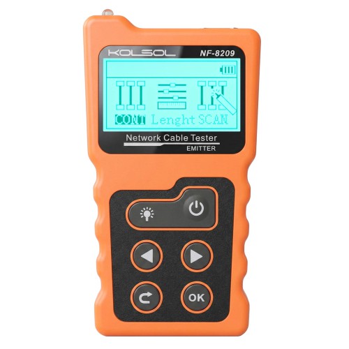 KOLSOL NF-8209 LCD Display Measure Length Lan Cable POE Wire Checker Cat5 Cat6 Lan Test Network Tool Scan Cable Wiremap Tester