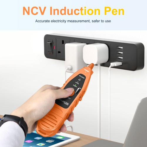 KOLSOL NF-8209 LCD Display Measure Length Lan Cable POE Wire Checker Cat5 Cat6 Lan Test Network Tool Scan Cable Wiremap Tester