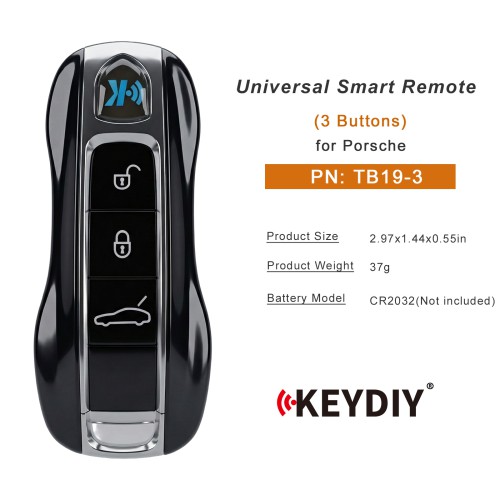 KEYDIY KD TB19-3 Universal Smart Remote Key 3 Buttons for Porsche Type 5PCS