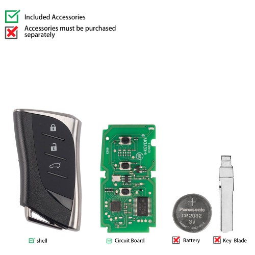 KEYDIY KD TDB42-3 Universal Smart Remote Key 3 Buttons for Lexus Type 5pcs