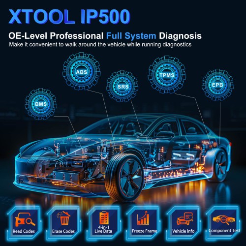 XTOOL IP500-TLS Powerful Diagnostic Tool for Toyota, for Lexus, for Scion Supports 19+ Special Functions, Full-system Diagnostics