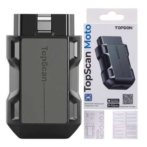 TopScan Moto Full-System Diagnostics with Auto VIN, Active Test, One-Click Scanning and Clearing Fault Codes