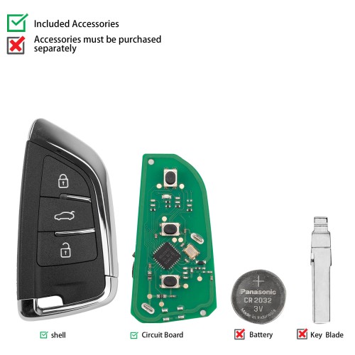 KEYDIY KD ZB02-3 Universal Smart Remote Key 3 Buttons for BMW Type 5pcs