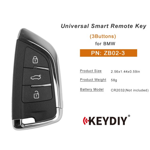 KEYDIY KD ZB02-3 Universal Smart Remote Key 3 Buttons for BMW Type 5pcs
