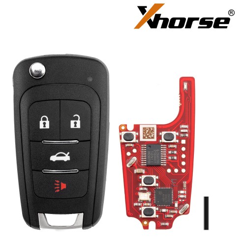 XHORSE XNBU21EN Buick Style 4 Buttons Folding Key Second Generation Wireless Remote Key 5PCS