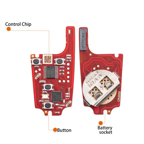 XHORSE XNBU21EN Buick Style 4 Buttons Folding Key Second Generation Wireless Remote Key 5PCS