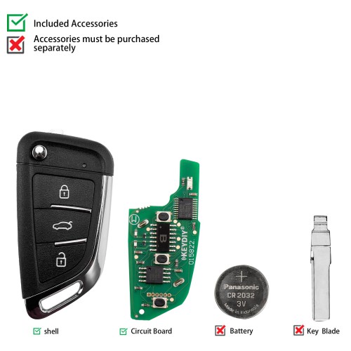 KEYDIY KD NB29-3 PCF Universal Flip Remote Key 3 Buttons for BMW Type 5PCS