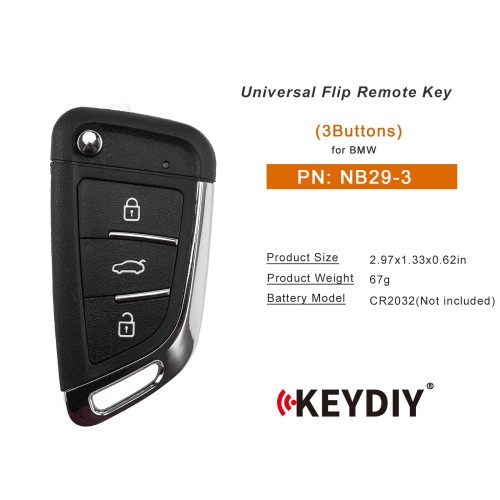 KEYDIY KD NB29-3 PCF Universal Flip Remote Key 3 Buttons for BMW Type 5PCS