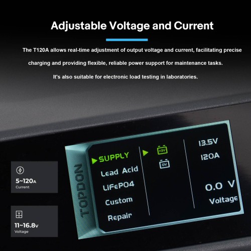 TOPDON T120A Stable Power Supply & 12V Battery Charger Cable Length: 2M