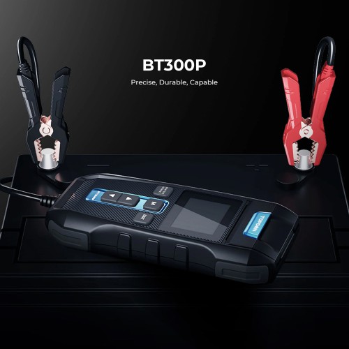 TOPDON BT300P Battery Tester for 12V Lead-acid Vehicle Battery Compatible with Flooded, AGM, GEL, EFB Batteries; Accredited for 10 Battery Standards