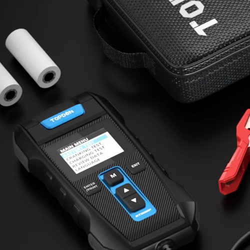 TOPDON BT300P Battery Tester for 12V Lead-acid Vehicle Battery Compatible with Flooded, AGM, GEL, EFB Batteries; Accredited for 10 Battery Standards
