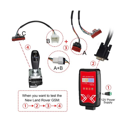 WOYO PL005 PRO Apply Land Rover Jaguar Gear Shift Module GSM Tester/Rotary Gear Selector Bench Test/ Knob Gear Selection Dial Tester/Fault Codes
