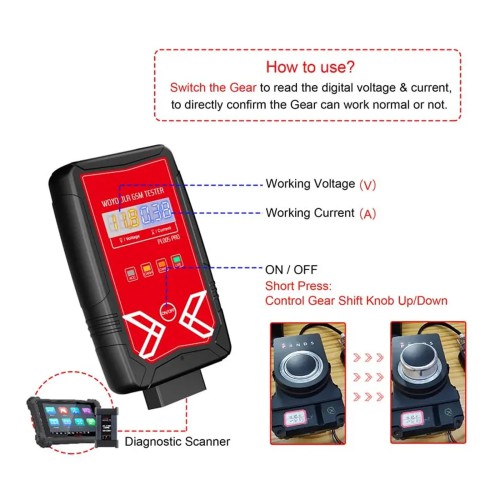 WOYO PL005 PRO Apply Land Rover Jaguar Gear Shift Module GSM Tester/Rotary Gear Selector Bench Test/ Knob Gear Selection Dial Tester/Fault Codes