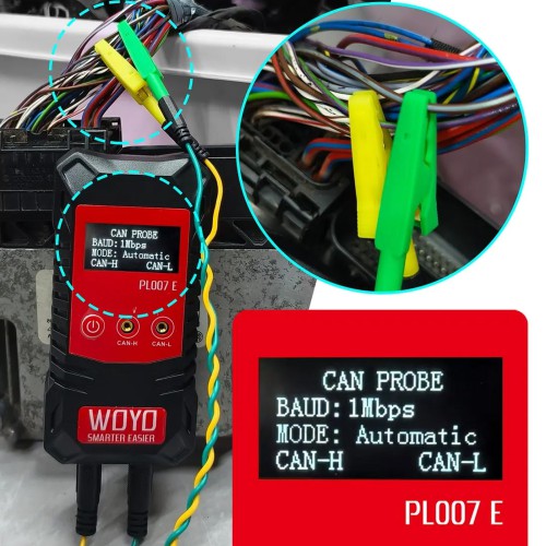 WOYO PL007 E CAN BUS Tester Engineer Edition Non-Contact CAN Sensor Reads Data Without Breaking the Wire CAN BUS Analyzer Read Baud &Data,Automaticall