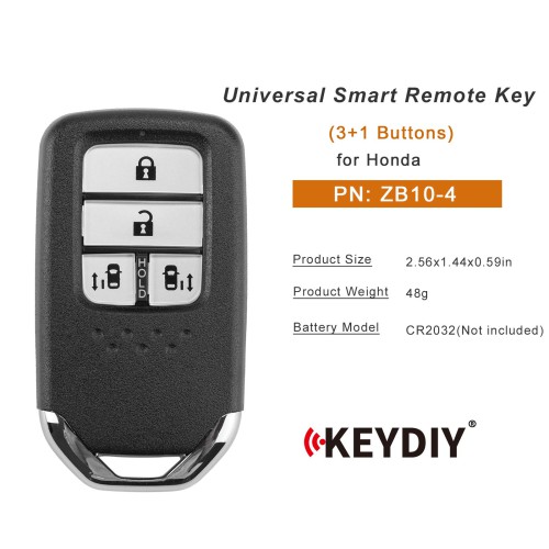 KEYDIY KD ZB10-4 Universal Smart Remote Key 3+1 Buttons (Slide Door) for Honda Type 5PCS