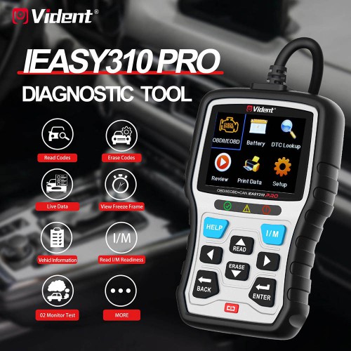 VIDENT iEasy310 Pro(Silver) Enhanced OBD2 Automotive Scanner Professional OBDII Code Reader Engine Fault Scan Tool Car Diagnostic Tool