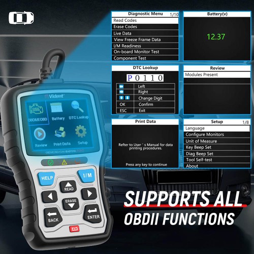 VIDENT iEasy310 Pro(Silver) Enhanced OBD2 Automotive Scanner Professional OBDII Code Reader Engine Fault Scan Tool Car Diagnostic Tool