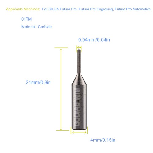 GODIAG 01TM 0.94MM Tracer φ0.94x90°xD4x6.5x21L For SILCA Futura Pro, Futura Pro Engraving, Futura Pro Automotive