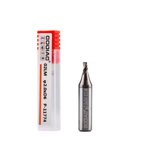 GODIAG 02LM 2MM End Milling Cutter φ2.0x3.0xD6x30x3F For SILCA Futura Pro, Futura Pro Engraving, Futura Pro Automotive