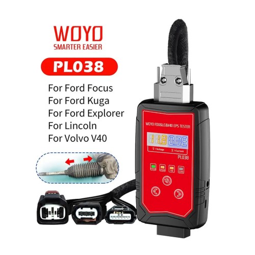 WOYO PL038 EPS Tester for Ford Focus Kuga Explorer Lincoln Volvo V40(Only Iron Shell EPS) Automotive Diagnostic Tool Power Steering Wheel Motor Tester