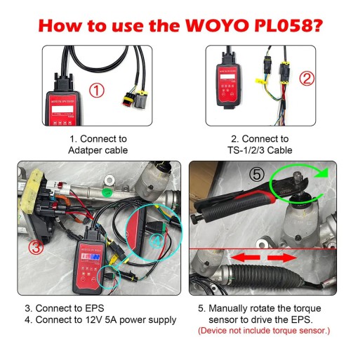 WOYO PL058 For Tesla EPS Tester, Power Steering Motor Detector on Bench