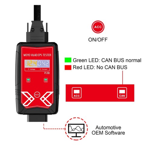 WOYO PL118 For VW & For AUDI EPS Tester On Bench, Electrical Steering Wheel Motor Detector Off-line