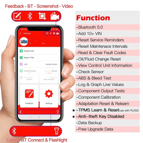 WOYO CTB008PRO For BMW R1200 R1250 S100 R nine T All Motorcycle Diagnostic Scanner, For Bluetooth 5.0 IOS/Android 64-bit Cellphone Tester for BMW Bike