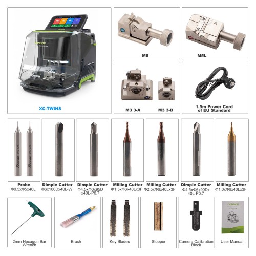 XHORSE XCMT01GL CONDOR XC-TWINS Automatic Key Cutting Machine Advanced AI Recognition Superior Double Cutter, Seamless Cutting