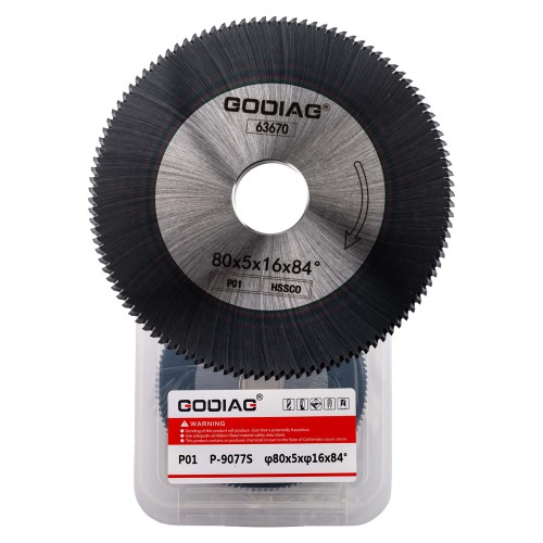 GODIAG P01 Angle Milling cutter φ80x5xφ16x84° For Keyline Carat; JMA BERNA; VIENNA; SARATOGA Block A; Bravo; POKER; REKORD; SPEED; DUO, JZ-323,