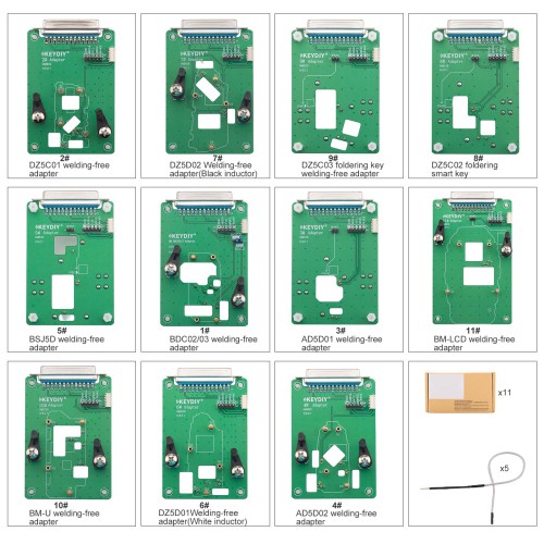 KEYDIY Clamp Adapter Type 11 Pieces of Adapter Boards Work with KD-X4, KD MAX and Other Devices Support Permanent Free Use