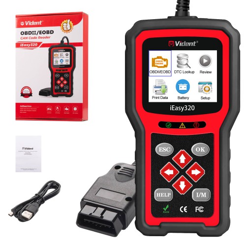 VIDENT iEasy320 OBDII/EOBD+CAN Code Reader Supports 11 Languages, Lifetime FREE Software & Firmware Updates