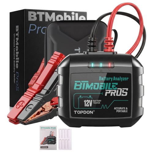 TOPDON BTMobile Battery Tester for 12V Vehicle Batteries within the 100-2000 CCA, Meets CCA, BCI, CA, MCA, JIS, DIN, IEC, EN, SAE & GB Specifications