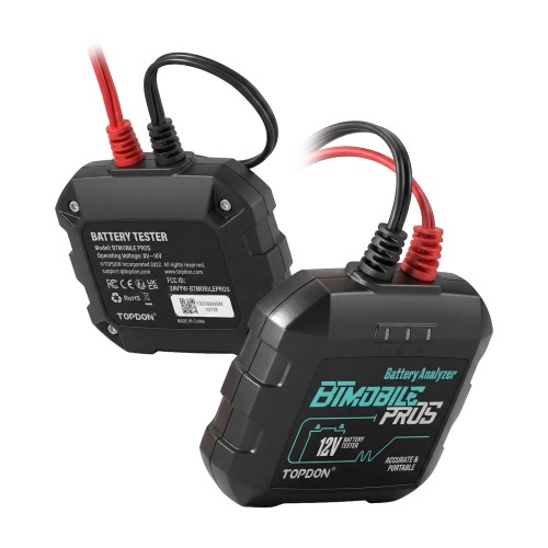 TOPDON BTMobile Battery Tester for 12V Vehicle Batteries within the 100-2000 CCA, Meets CCA, BCI, CA, MCA, JIS, DIN, IEC, EN, SAE & GB Specifications