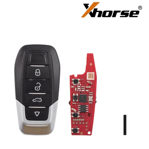 Xhorse XKFEF8EN Second Generation Universal Remote Key FA.LL Type Wired Folding Key 4 Buttons Glossy Black 5PCS