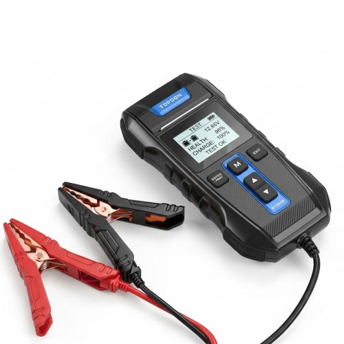 TOPDON BT300P Battery Tester for 12V Lead-acid Vehicle Battery Compatible with Flooded, AGM, GEL, EFB Batteries; Accredited for 10 Battery Standards