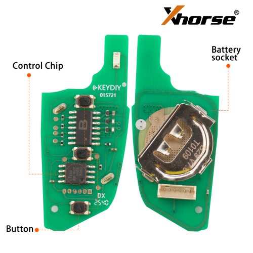 KEYDIY KD B29-3 (Metal Button) Universal Flip Remote Key 5PCS