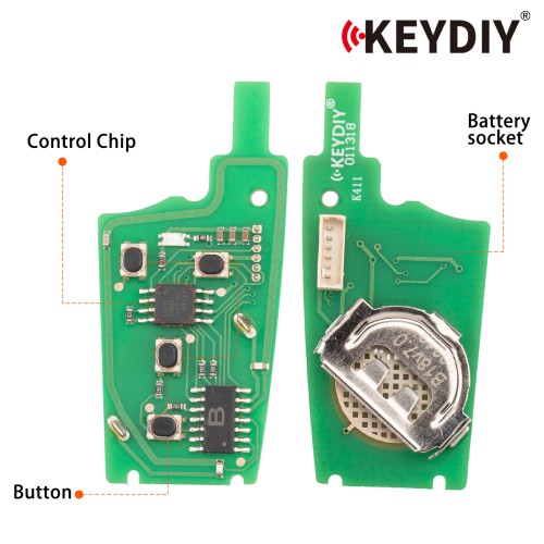 KEYDIY KD B18-3 Universal Flip Remote Key 3 Buttons for Chevrolet Type 5PCS