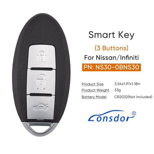 Lonsdor NS30-0BNS30 for Nissan/Infiniti Smart Key 3 Buttons Supports ID46 ID47 ID4A