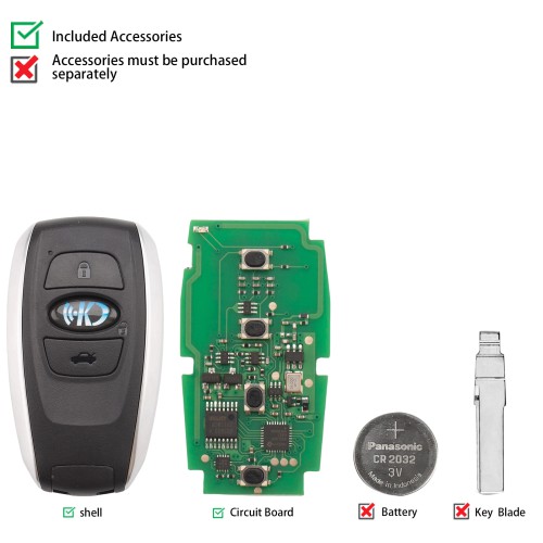KEYDIY TIB67 Smart Key 3 Buttons With 8A 4D Chip Type Transponder For Subaru