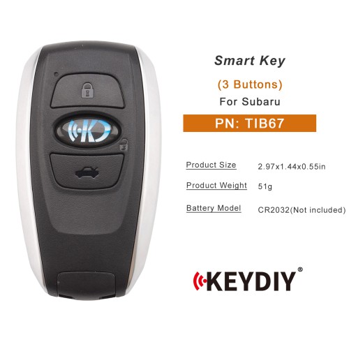 KEYDIY TIB67 Smart Key 3 Buttons With 8A 4D Chip Type Transponder For Subaru