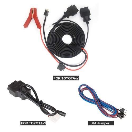 OBDSTAR 8A Jumper Kit, for Toyota-1 + for Toyota-2 + 8A Jumper (3 Pieces of Cables)