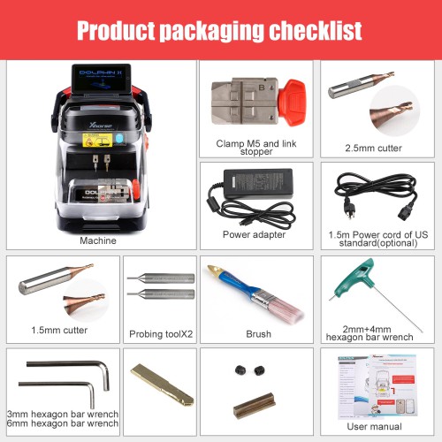 Xhorse Dolphin II XP-005L XP005L Key Cutting Machine with Touch Screen Support Bluetooth and Wifi