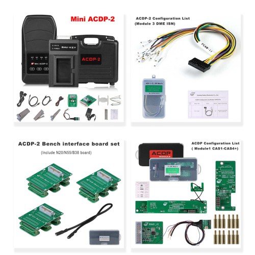 Yanhua Mini ACDP2 CAS Package with Module 1/3 for BWM CAS1/2/3/3+/4/4+ Key and Mileage Reset with N20/N55/B38 Bench Interface Board
