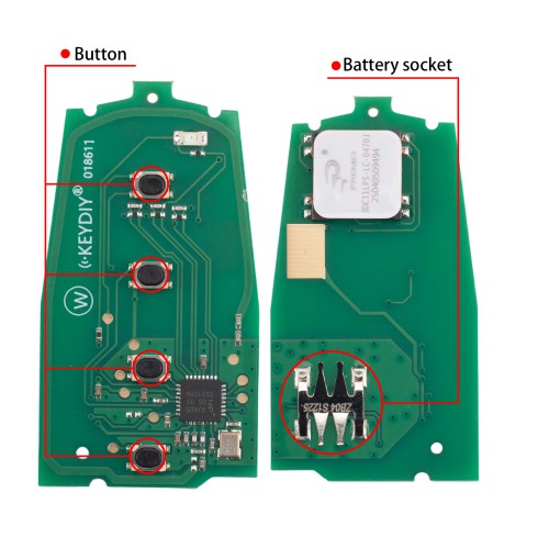 KEYDIY KD ZB04-4 Universal Smart Remote Key 3+1 Buttons (Right Slot) Hyundai Type 5pcs