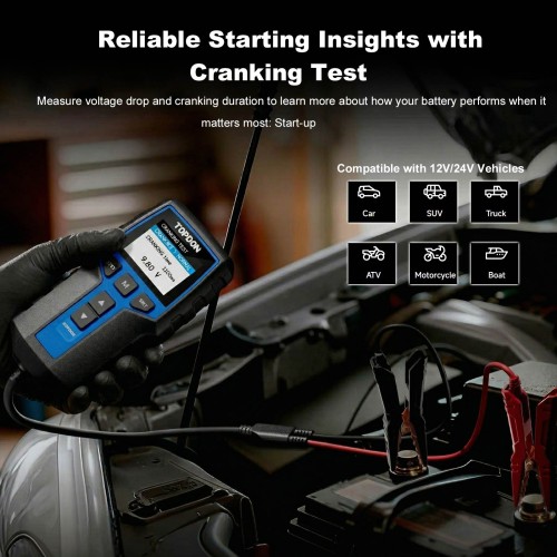TOPDON BT200 12V Battery & 12V/24V System Tester