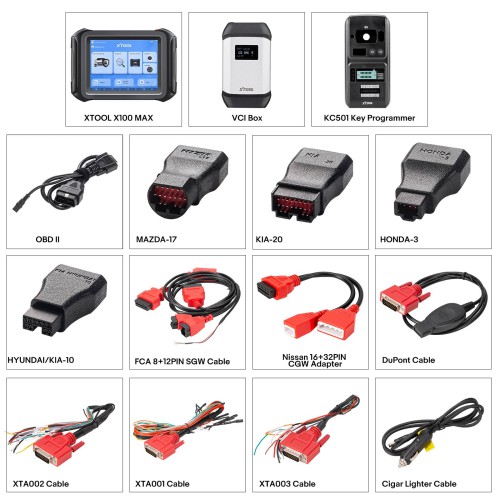 Xtool X100 MAX 2 Auto Key Programmer with J2534 VCI and KC501 Supports Online Programming 42 Service Functions Topology Update of X100 PAD3