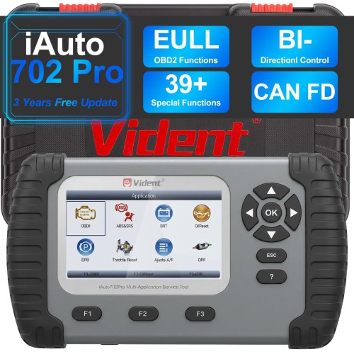 VIDENT iAuto 702 Pro Multi-applicaton Service Scanner Support ABS/SRS/EPB With 19 Maintenances 3 Years Free Update Online