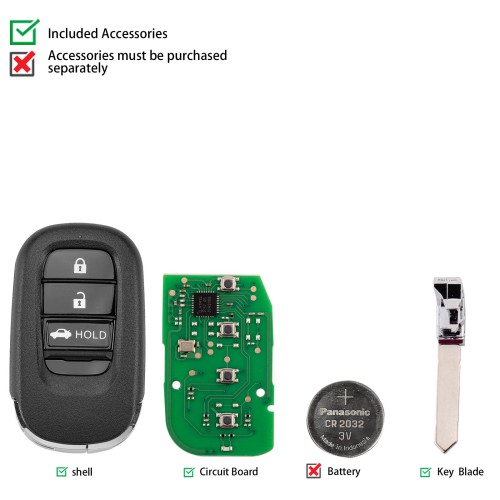 KEYDIY KD ZB46-3 (Trunk) Universal Smart Remote Key 3 Buttons for Honda Type 5pcs